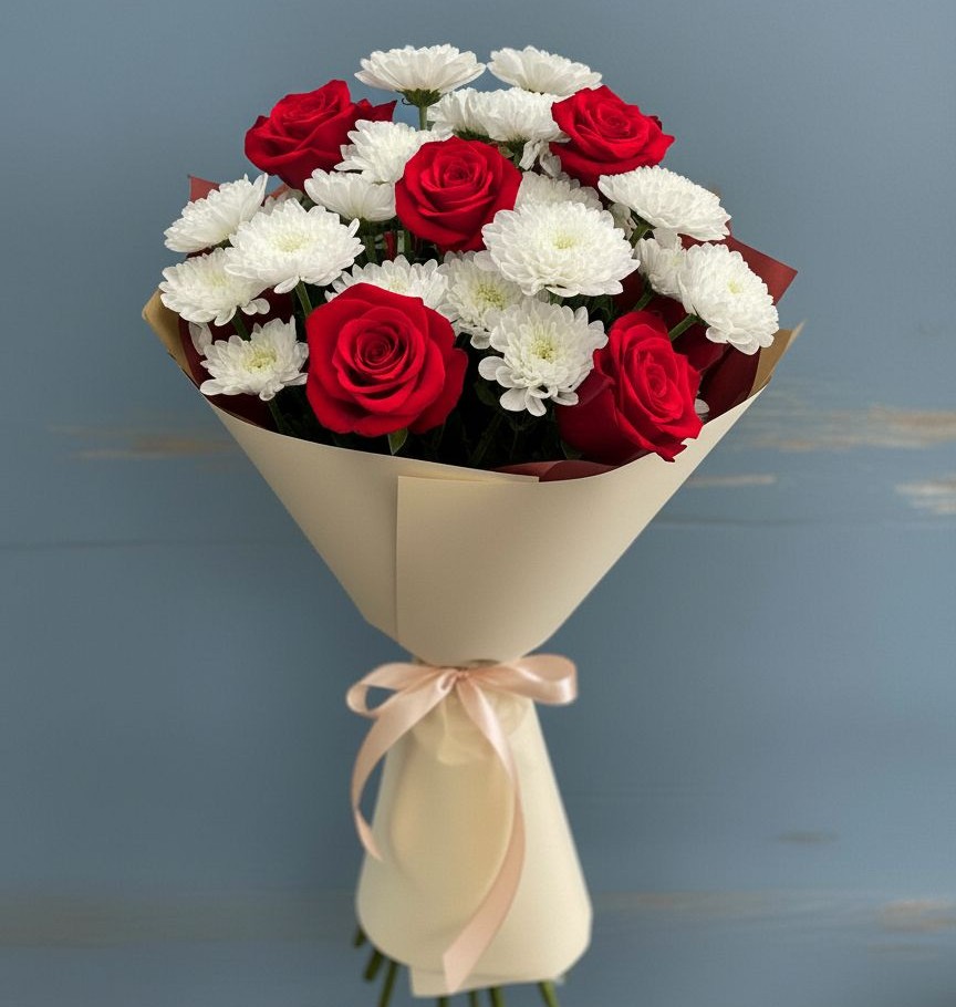 Букет цветов из: Розы и Хризантемы в Анди