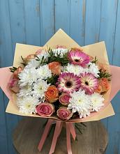 Букет цветов из:  Розы, Герберы и Хризантемы #REPLACE_PRED# Анди