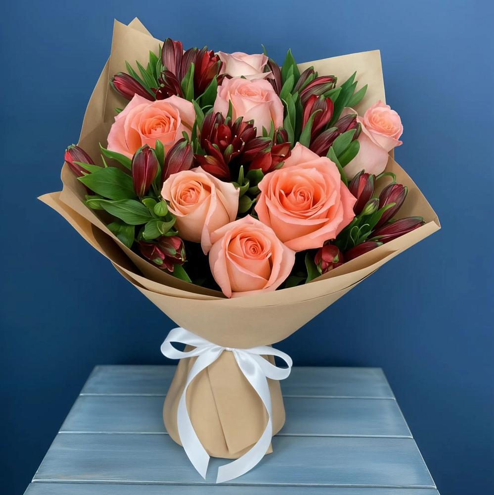 Букет цветов из: Розы и Альстромерии в Анди