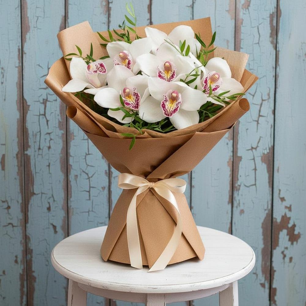 Букет цветов из: Орхидеи и Розы в Анди