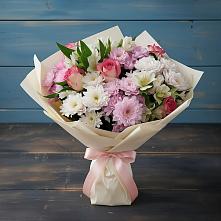 Букет цветов из:  Хризантемы, Альстромерии и Розы в Анди