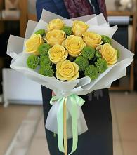 Букет цветов из:  Хризантемы и Розы в Анди