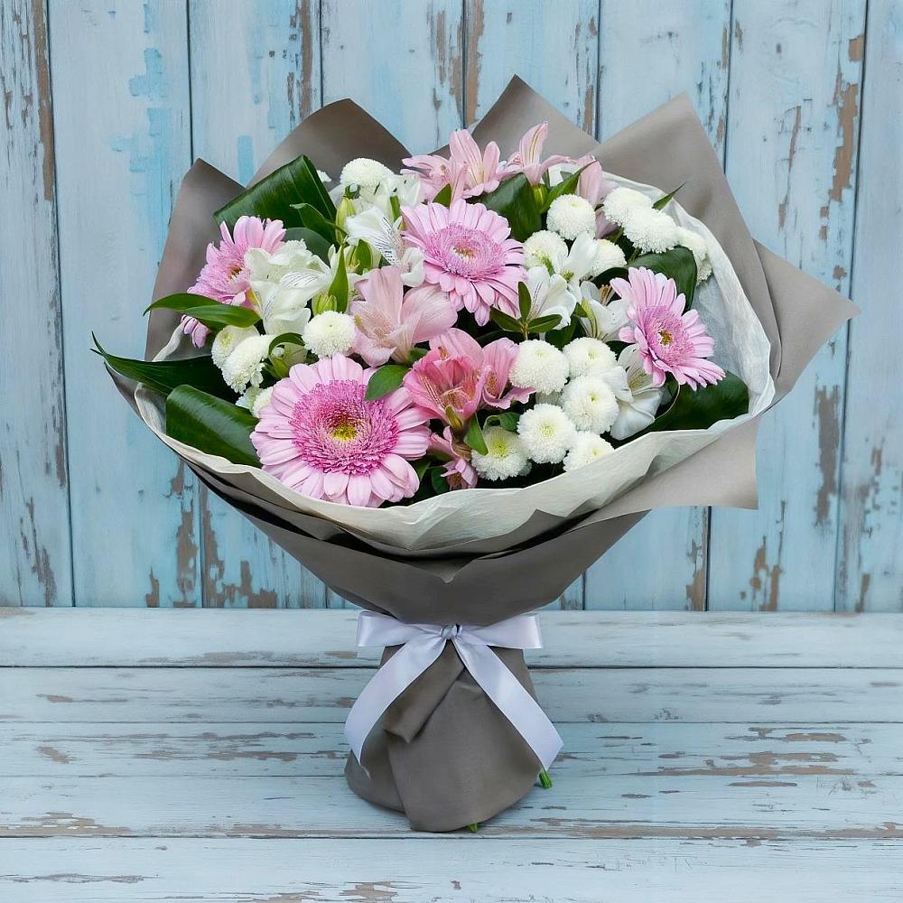 Букет цветов из: Герберы, Альстромерии и Хризантемы в Анди
