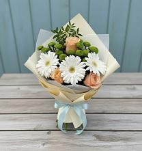 Букет цветов из:  Герберы, Розы и Хризантемы #REPLACE_PRED# Анди